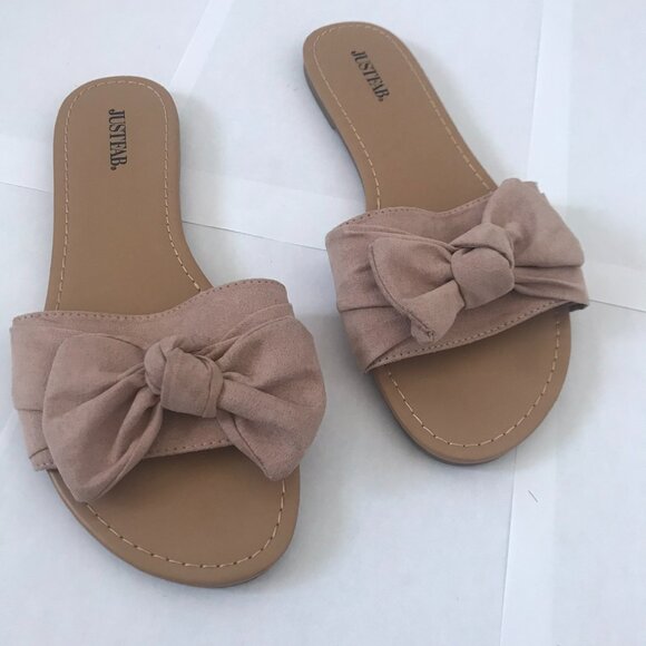 JustFab Bow Slide Sandal - Picture 1 of 3